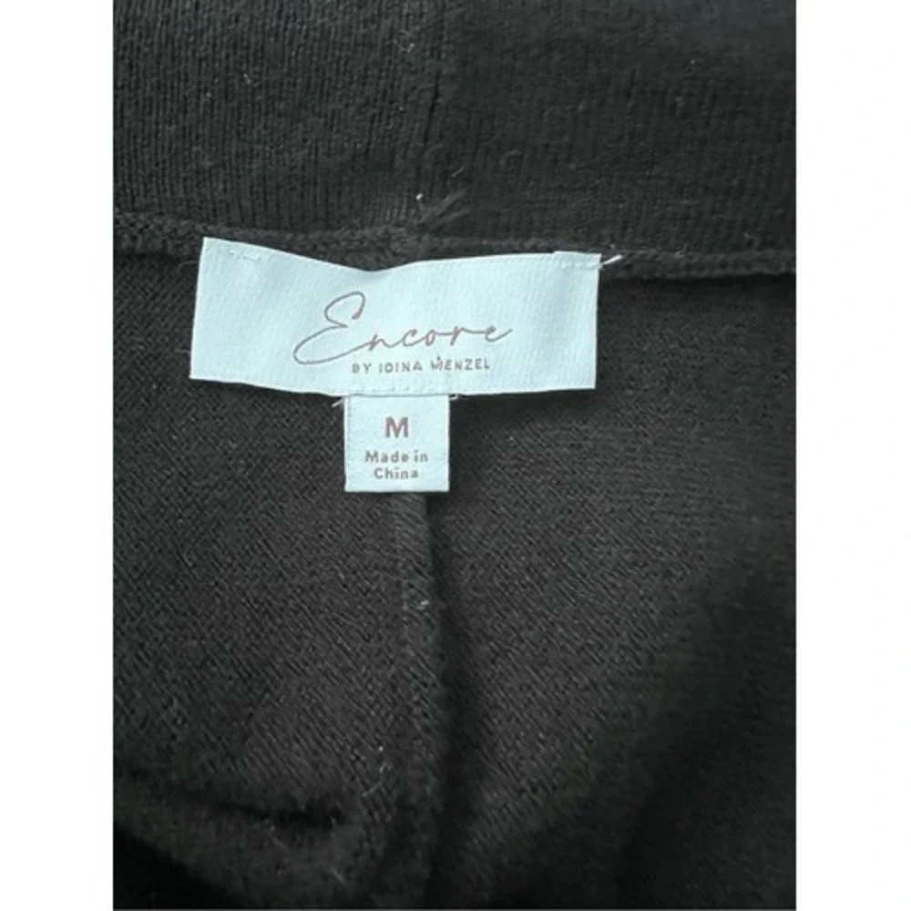 Idina Menzel Encore Wrap Sweater M Black Surplice Dolman Knit Pullover